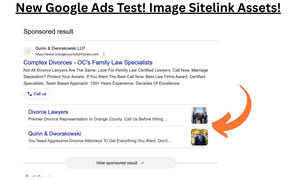 Grafiki przy linkach do podstron w reklamach Google Ads