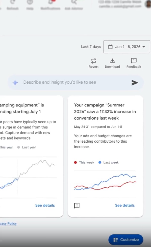Nowa strona główna Google Ads z Gemini