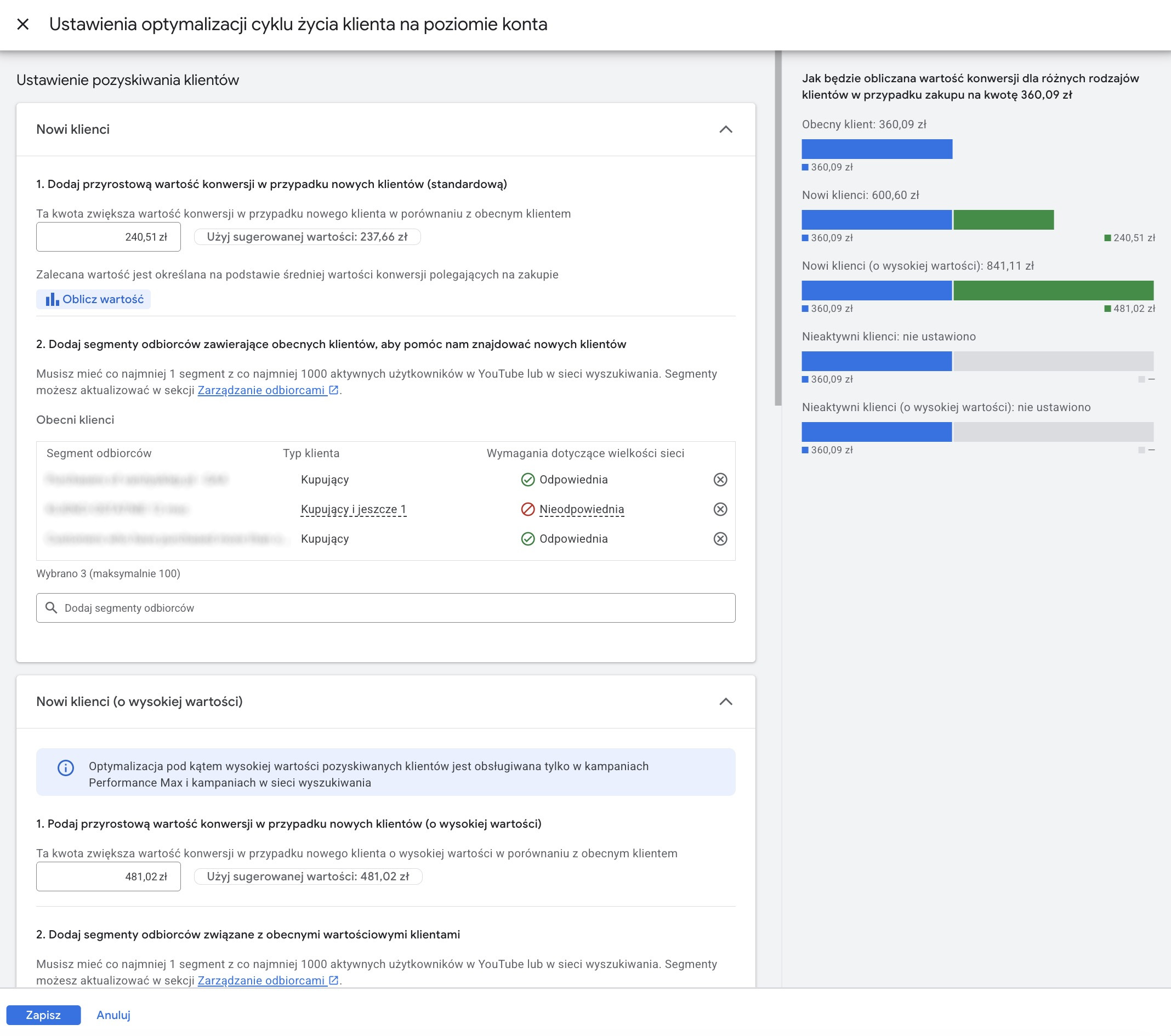 Dlaczego ROAS w Google Ads może być zawyżony? Uważaj na "Wartość nowego klienta”