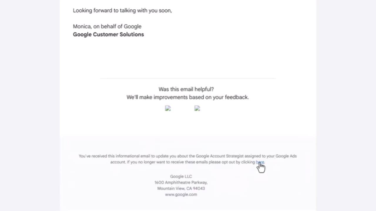 Google Ads pozwala zrezygnować z kontaktu ze strony przedstawicieli Google