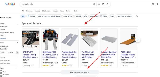 Google testuje możliwość ukrywania reklam produktowych