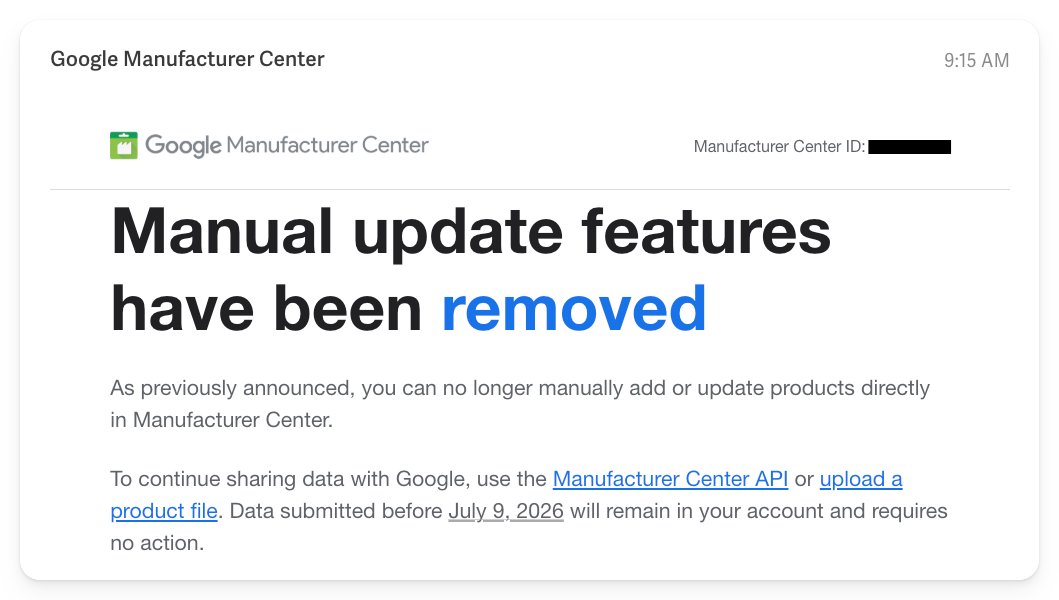 Google usunął możliwość ręcznego dodawania i edycji produktów w Manufacturer Center
