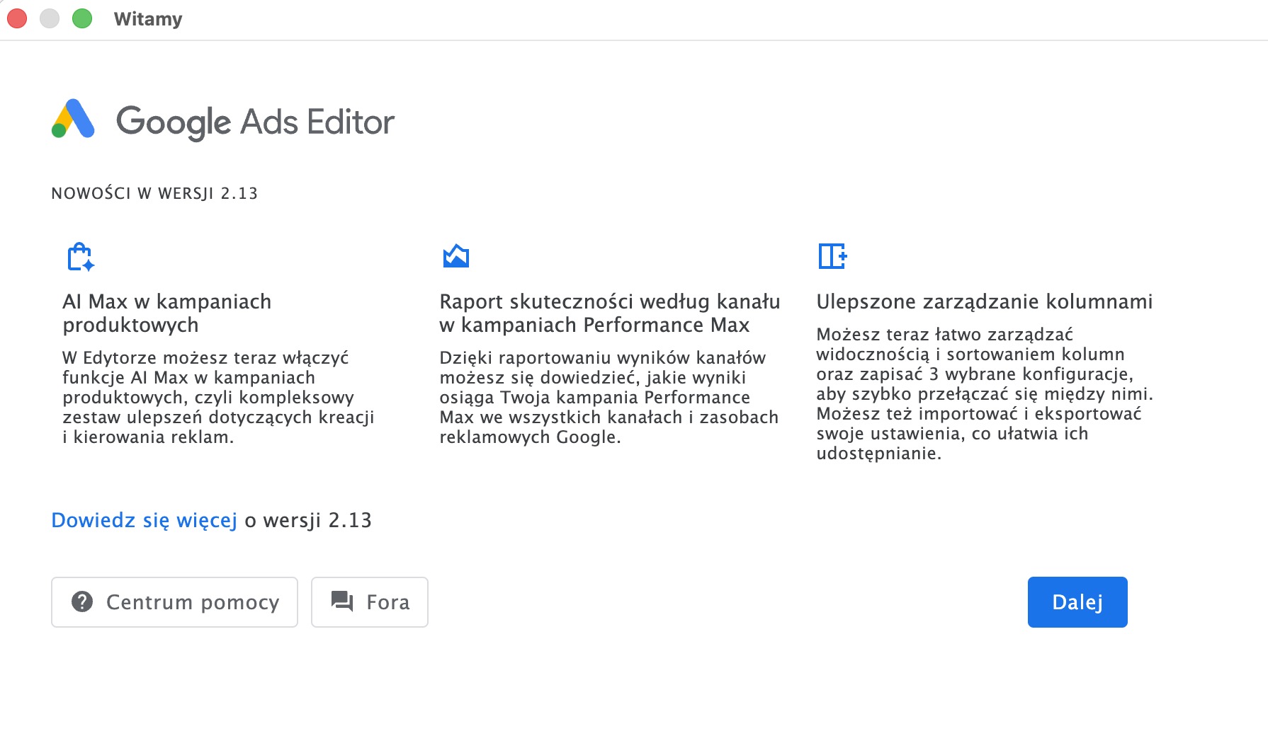 Nowa wersja Edytora Google Ads 2.13 - lista wszystkich nowości i zmian