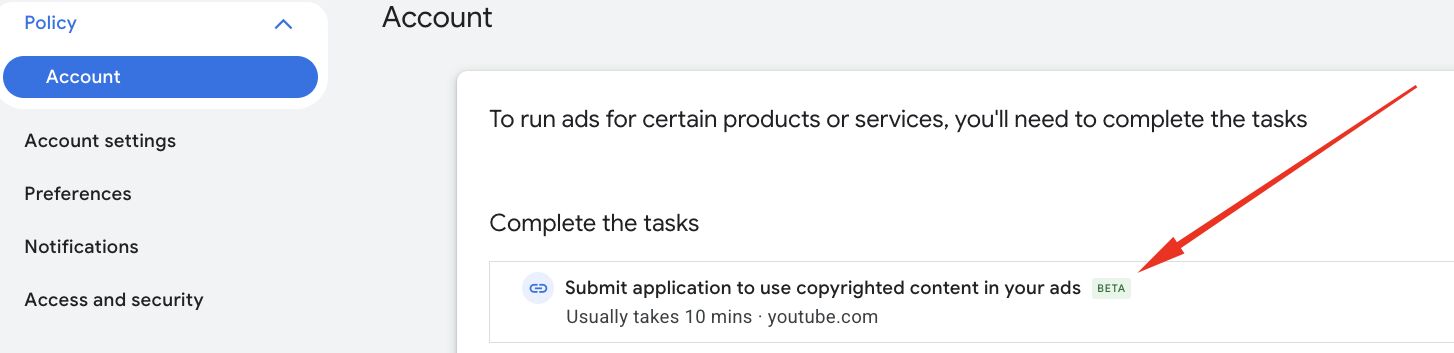 Formularz certyfikacji do reklam z treściami chronionymi prawem autorskim