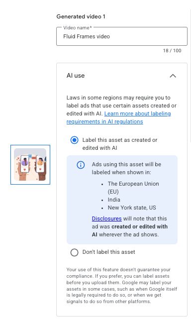 Google Ads umożliwia oznaczanie filmów wygenerowanych przez AI