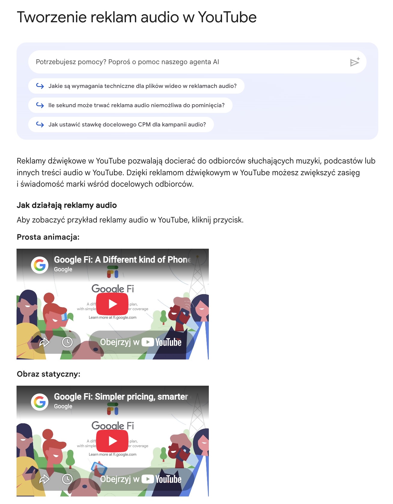 Pierwszy dedykowany przewodnik po reklamach audio w YouTube