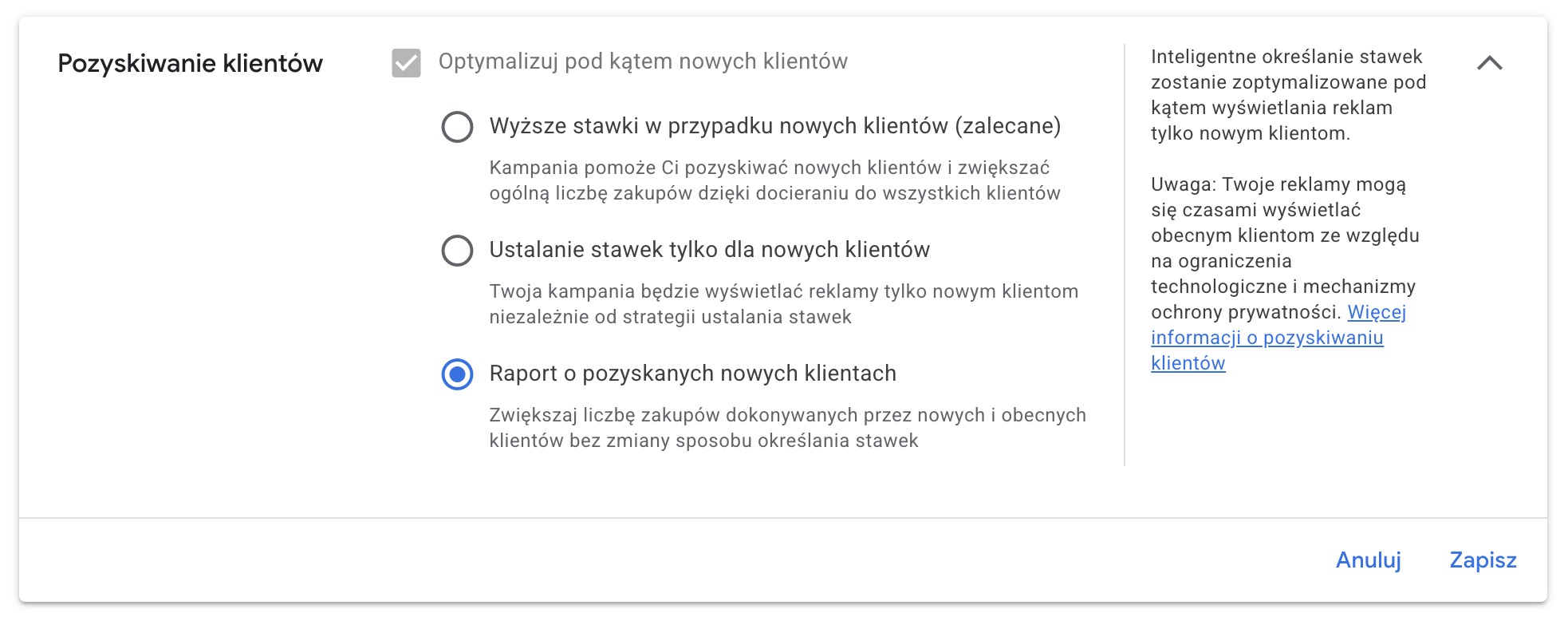 Raport o pozyskanych nowych klientach