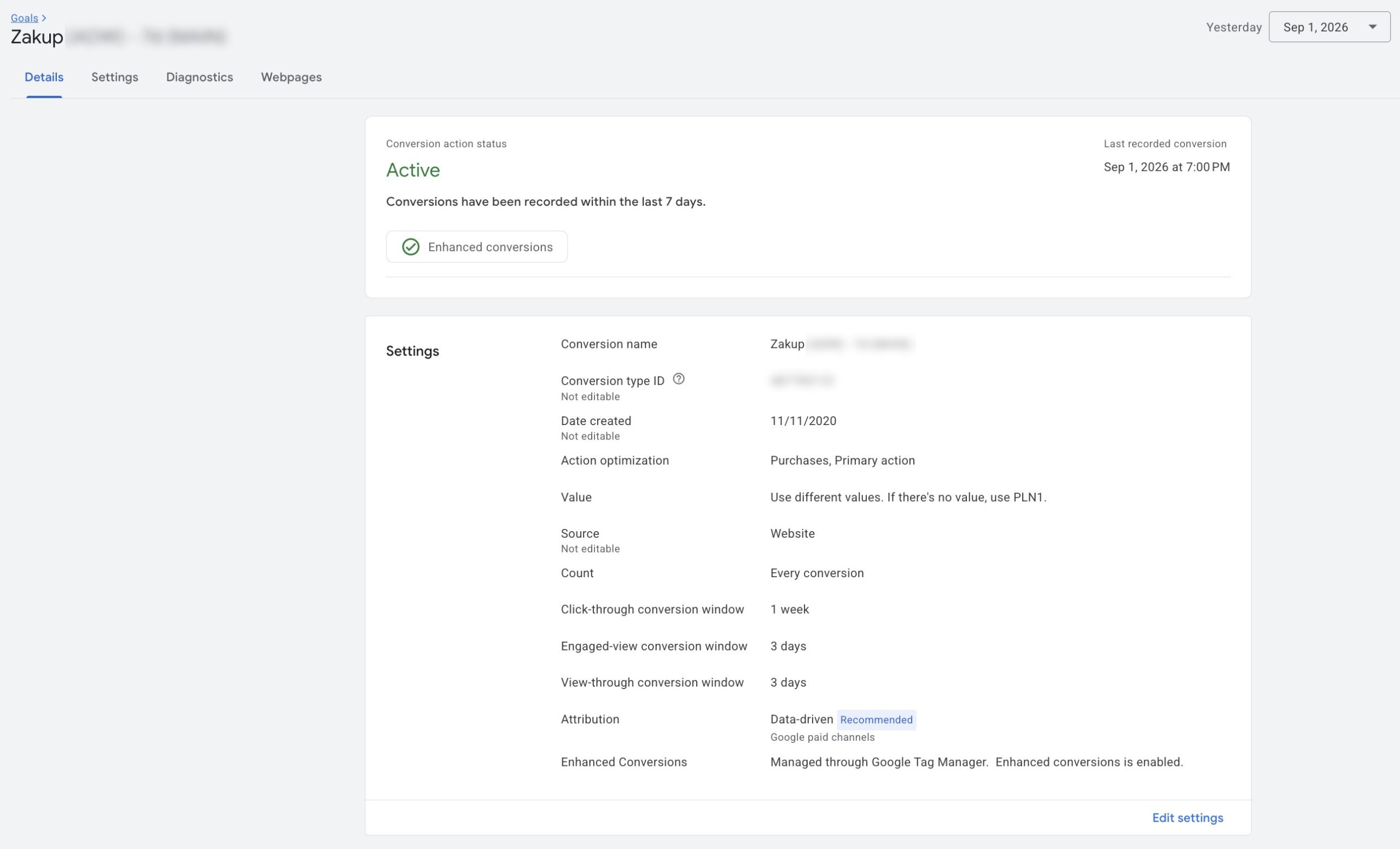 Nowy box ze statusem konwersji w Google Ads