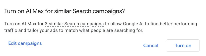 Google zachęca do włączenia AI Max w kolejnych kampaniach